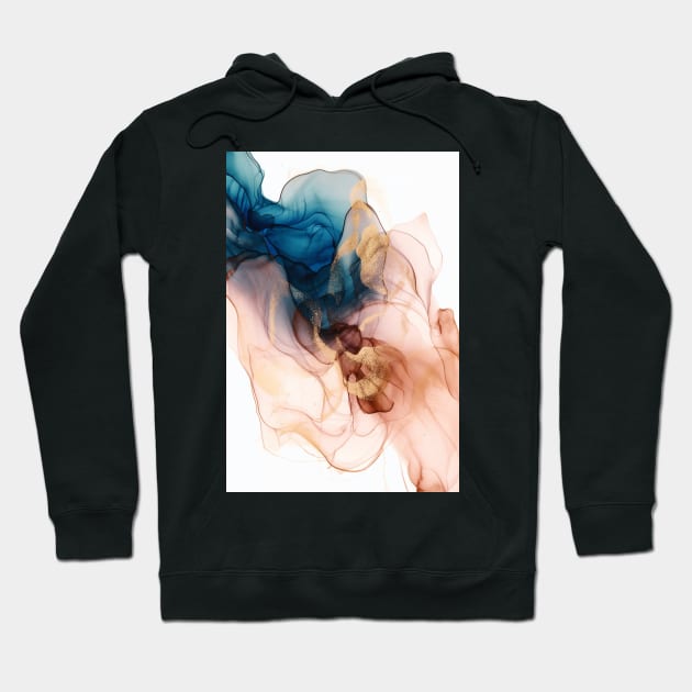 Nighttime Coffee - Abstract Alcohol Ink Art Hoodie by inkvestor